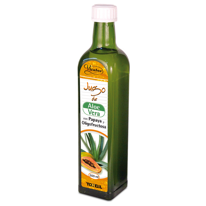 JUGO DE ALOE VERA CON PAPAYA Y OLIGOFRUCTOSA. VITALOE.